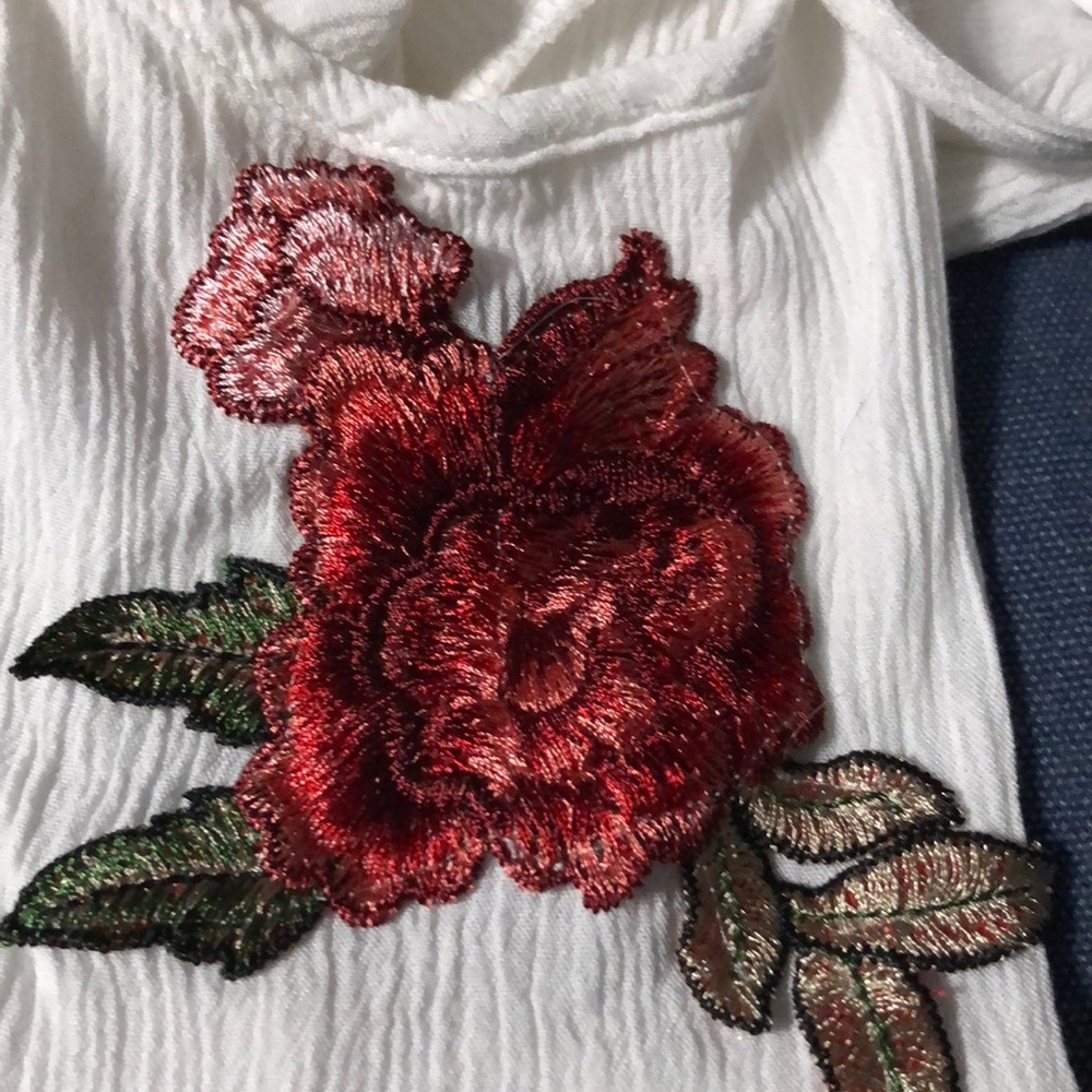 Nu Label Cold Shoulder Crinkle Blouse View 6